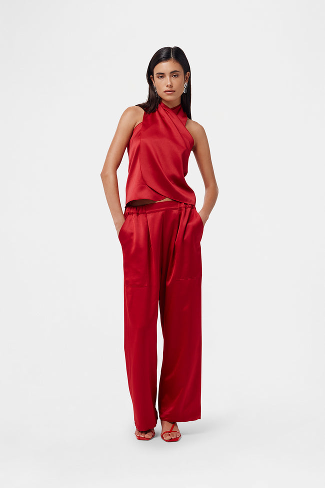 Red Satin Trousers