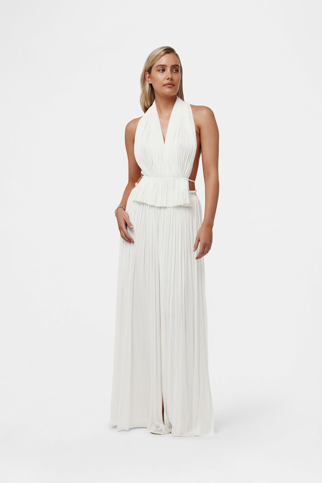 White Silk Tulle Top