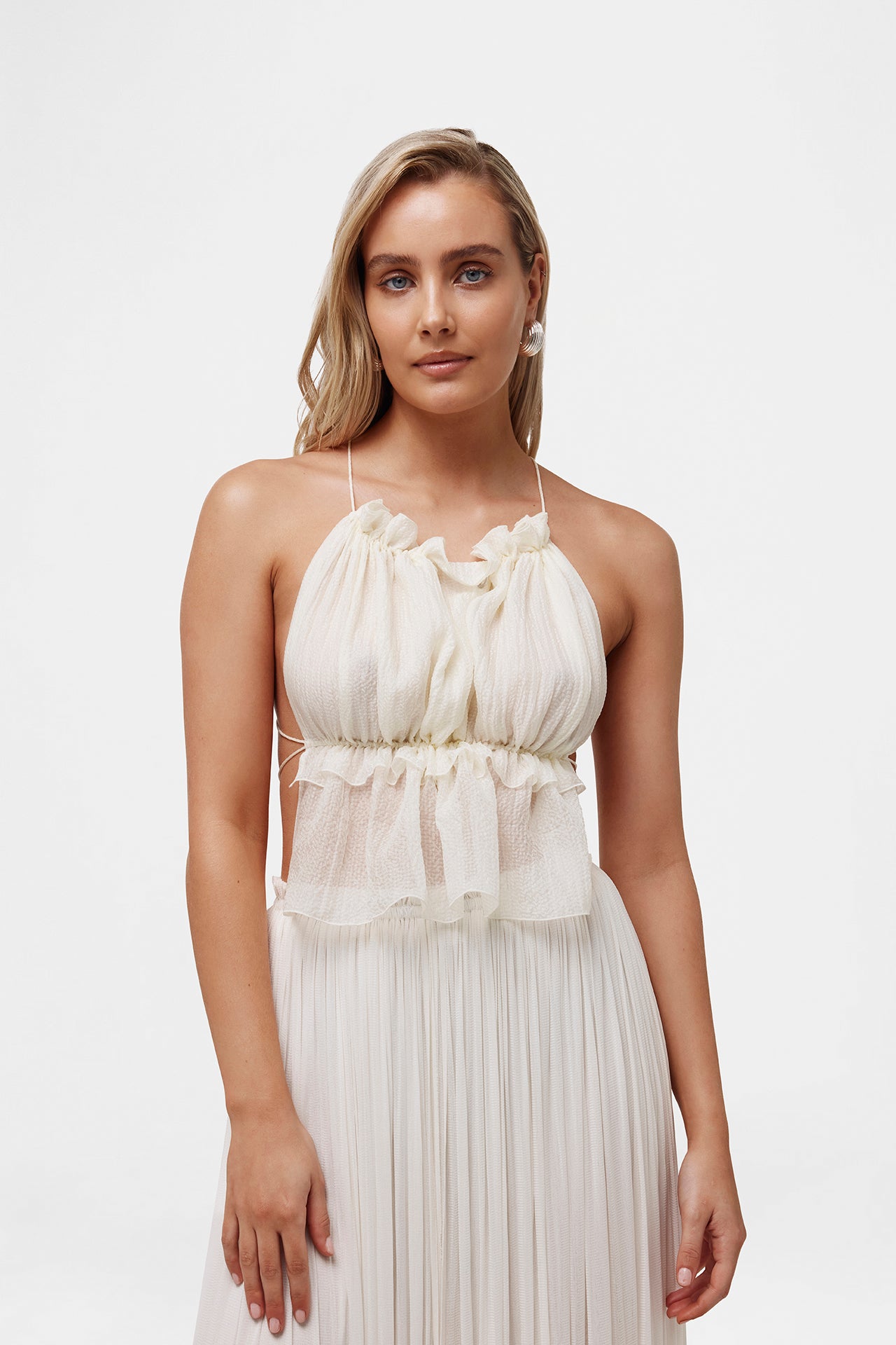 White String Silk Top