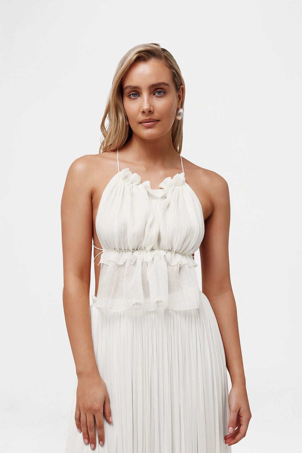 White String Silk Top