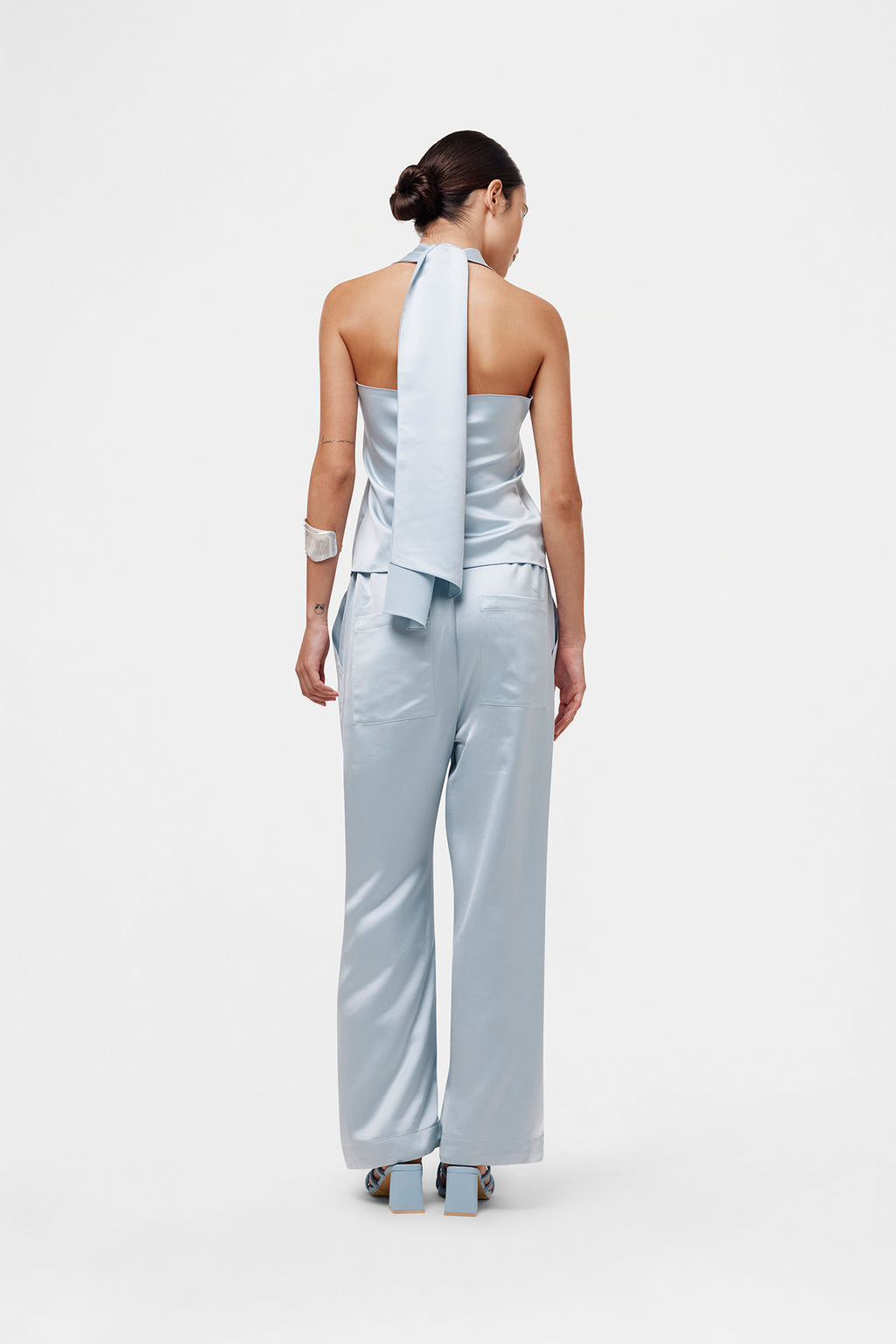 Blue Satin Trousers