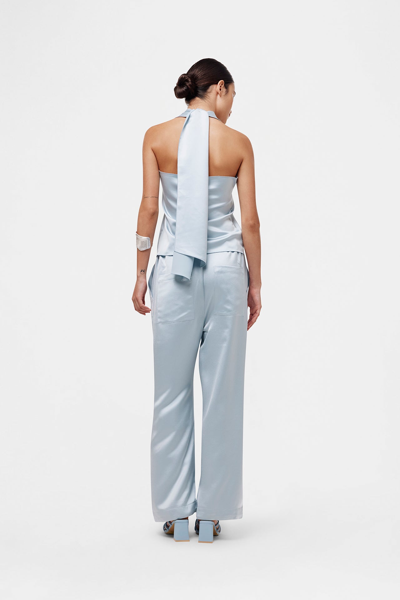 Blue Satin Trousers