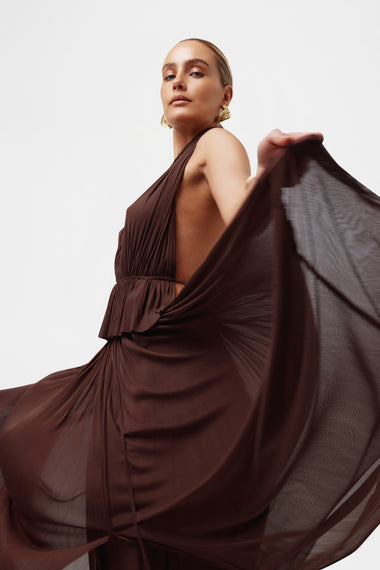 Chocolate Silk Tulle Set, skirt and top in 100% Grade 6A mulberry silk, image 5, HANNE BLOCH