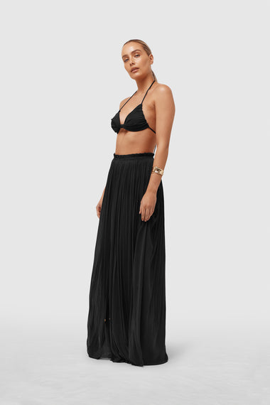 Black Adjustable Top swim top, shown on model wearing size M, HANNE BLOCH