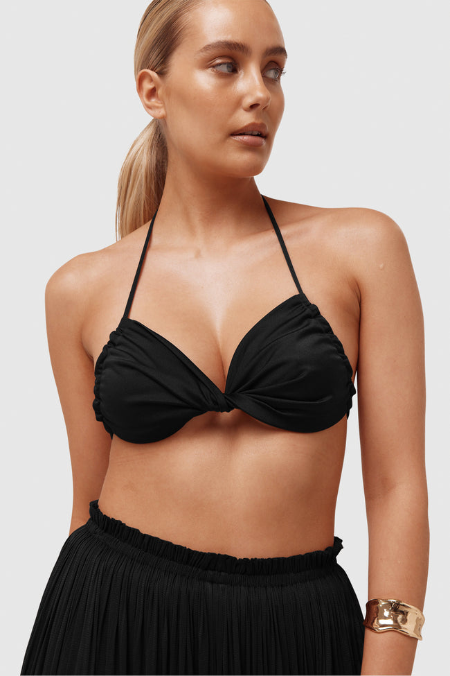 Black Adjustable Bikini Top