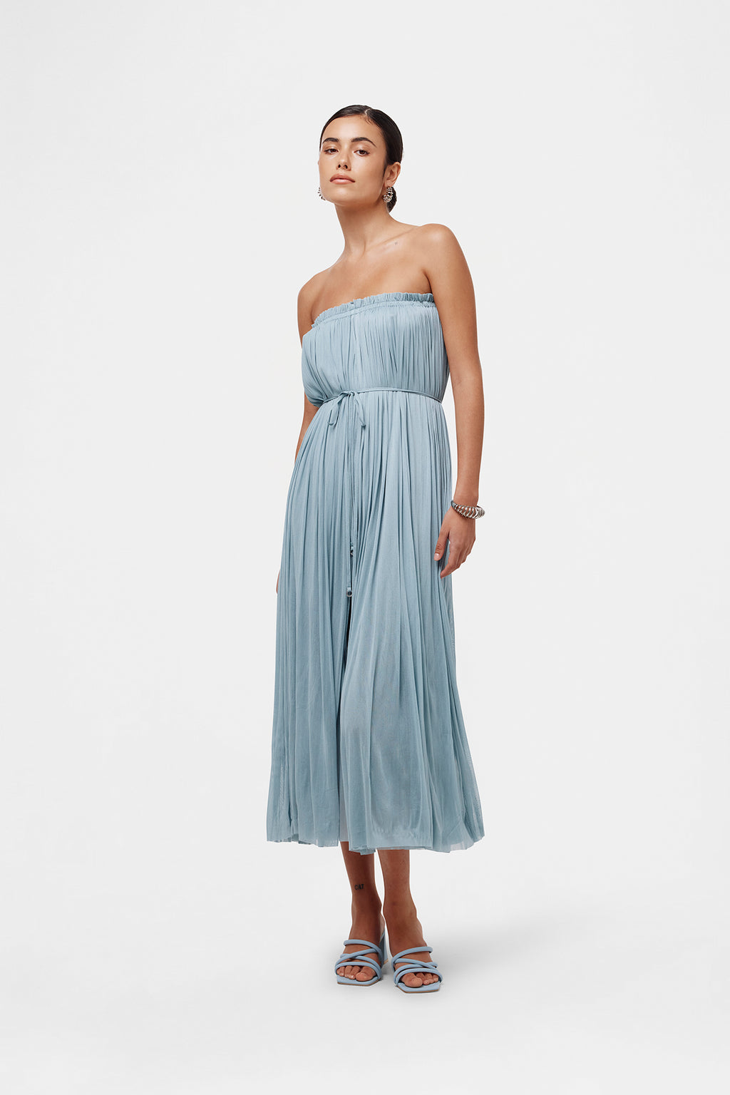 Ice Blue Silk Tulle Skirt