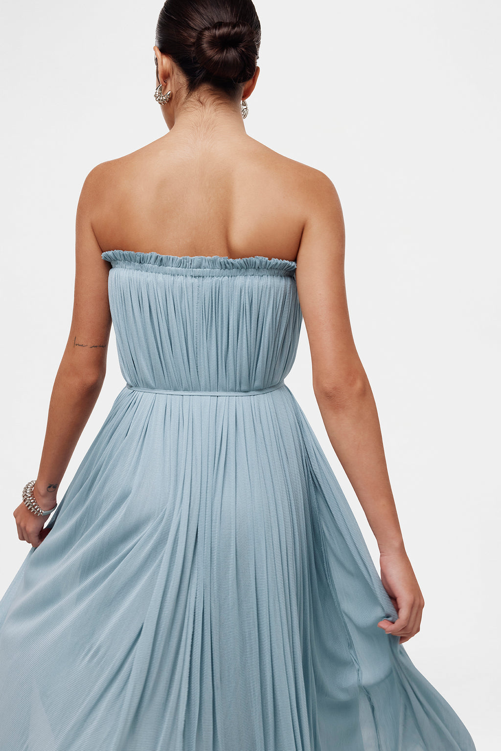 Ice Blue Silk Tulle Skirt