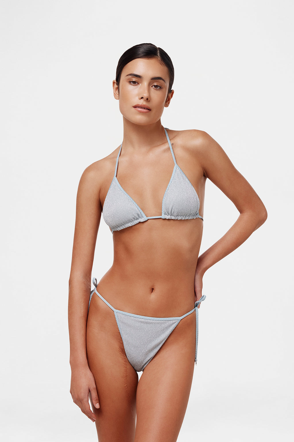 Ice Blue Glitter Triangle Top