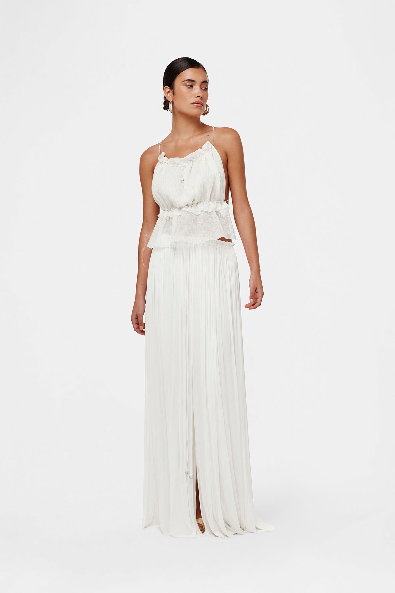 White String Silk Top