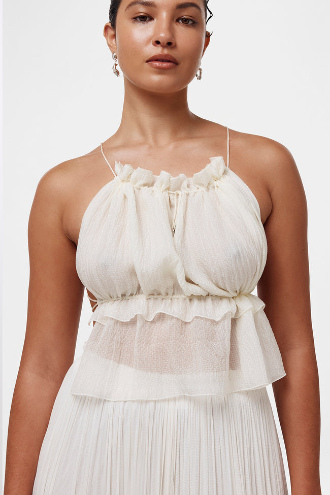 White String Silk Top