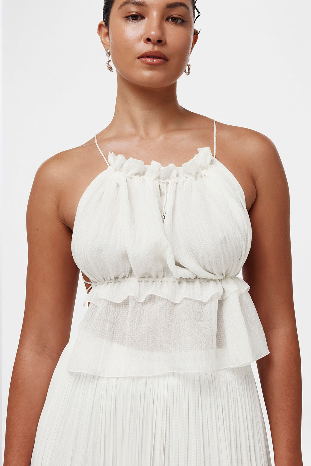 White String Silk Top