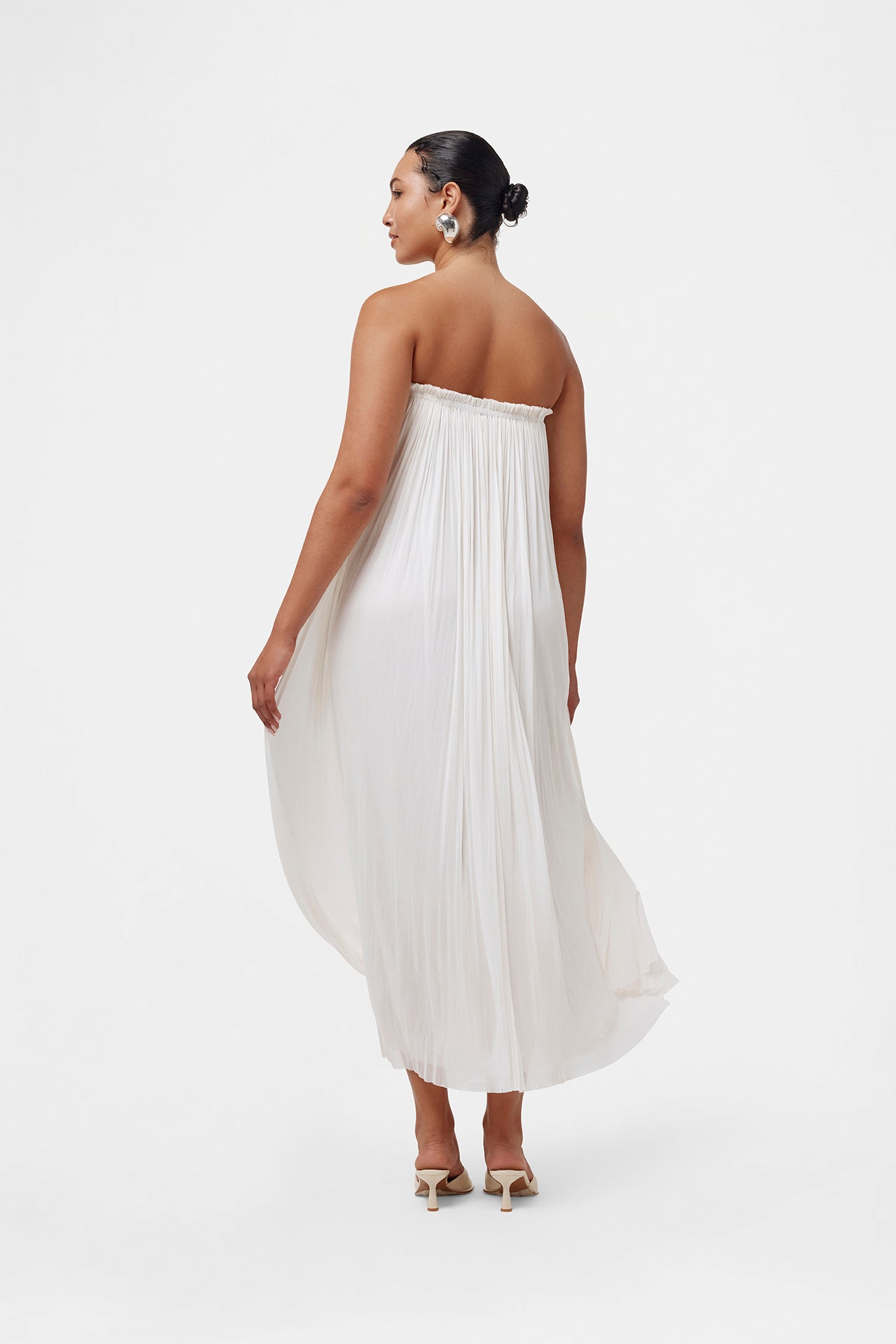 White Silk Tulle Skirt