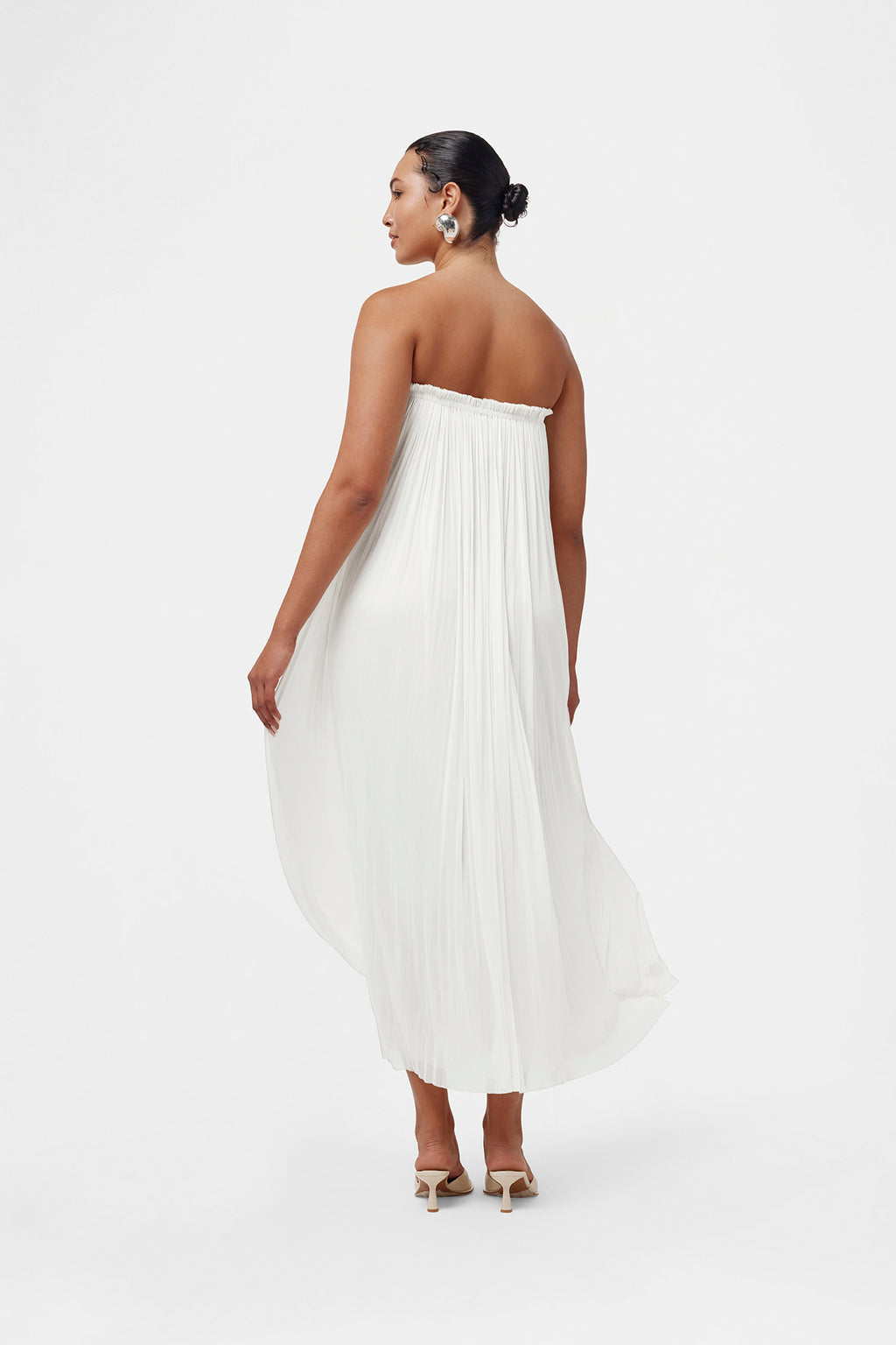 White Silk Tulle Skirt