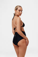 Black Glitter Triangle Top