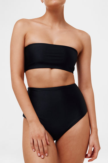 Black Bandeau Top swim top, shown on model wearing size M, HANNE BLOCH