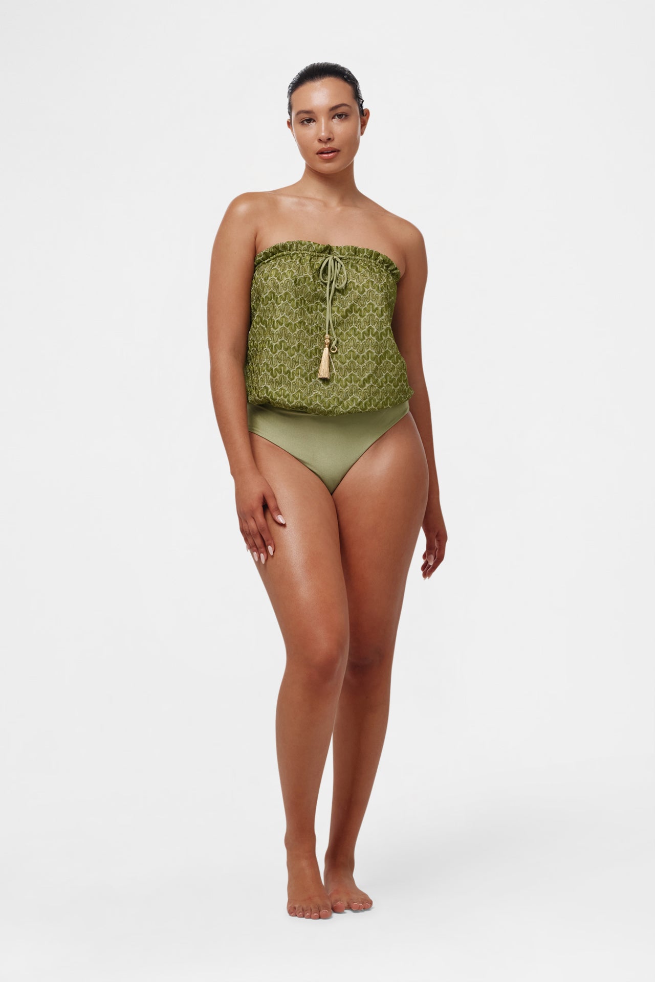 Cactus Knit Bandeau Swimsuit