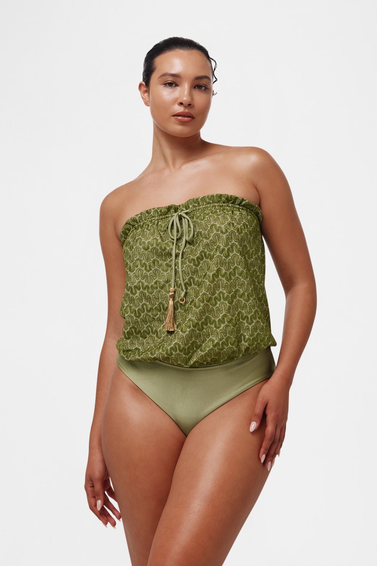 Cactus Knit Bandeau Swimsuit