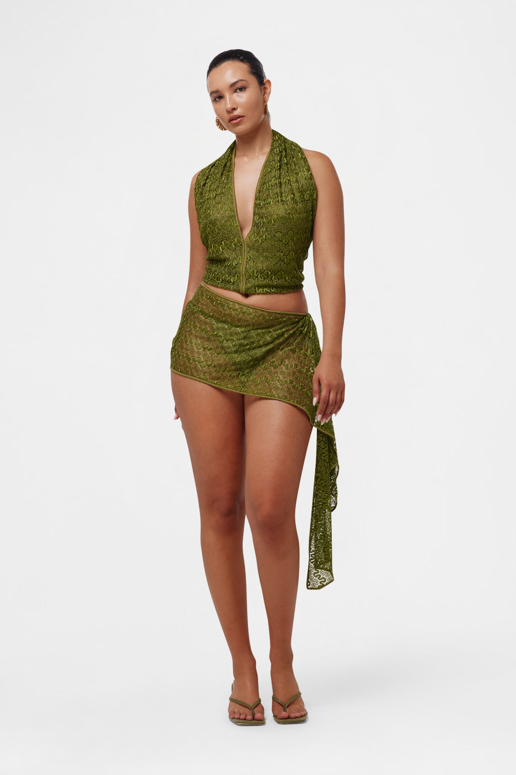 Cactus Knit Scarf Set   /   Top