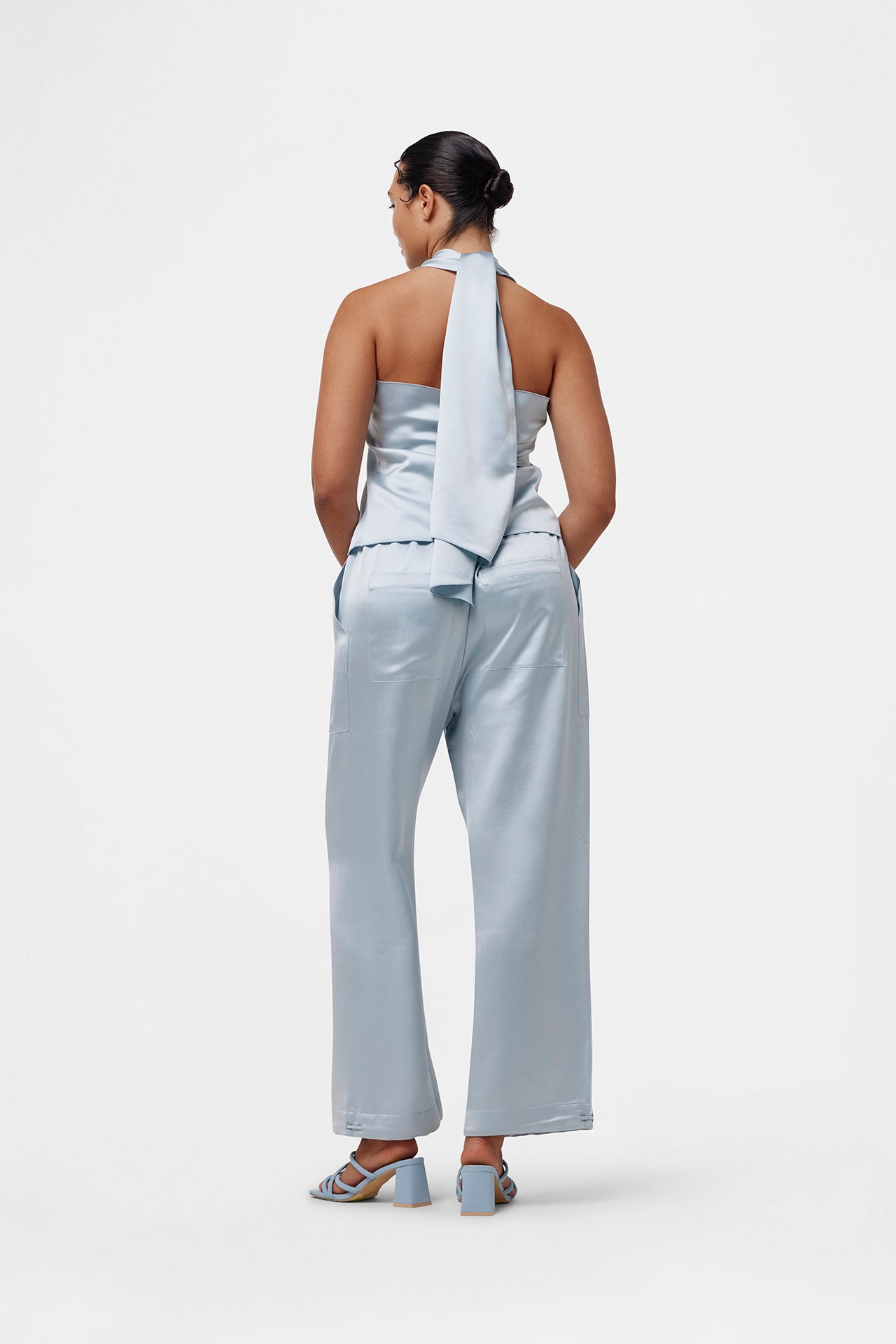 Blue Satin Trousers