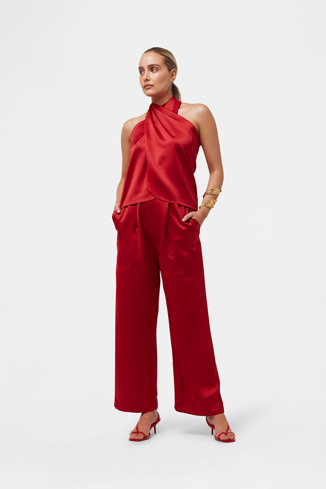 Red Satin Trousers