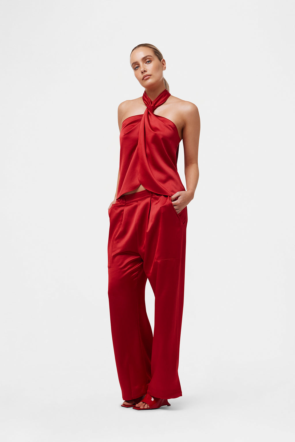 Red Satin Trousers