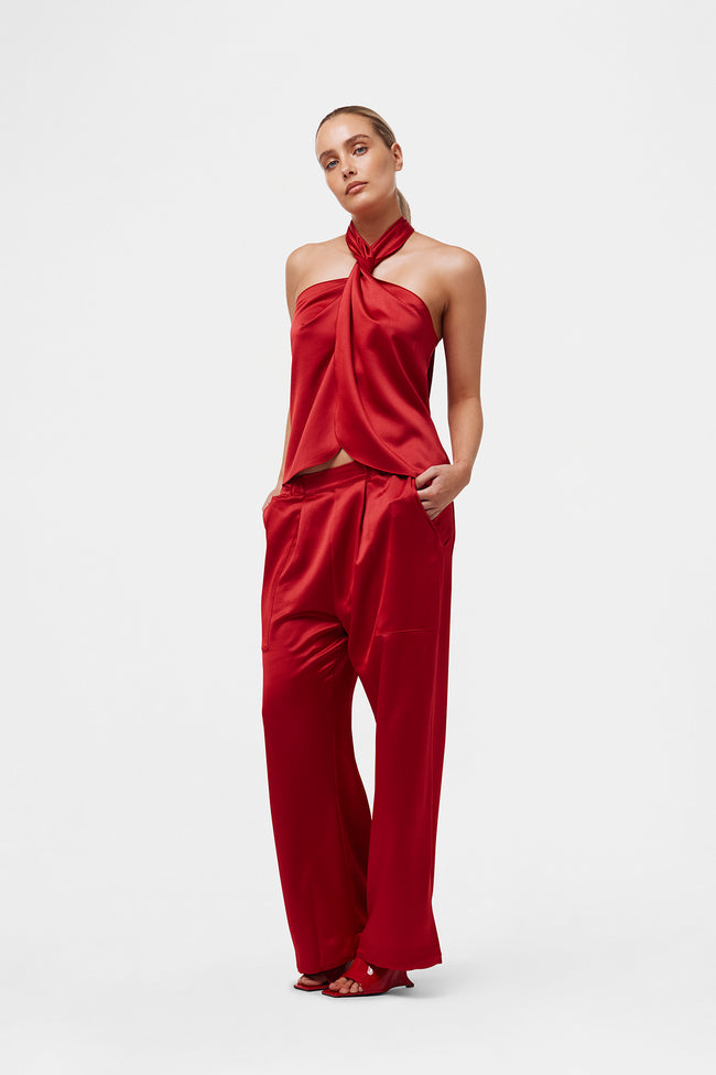 Red Satin Trousers