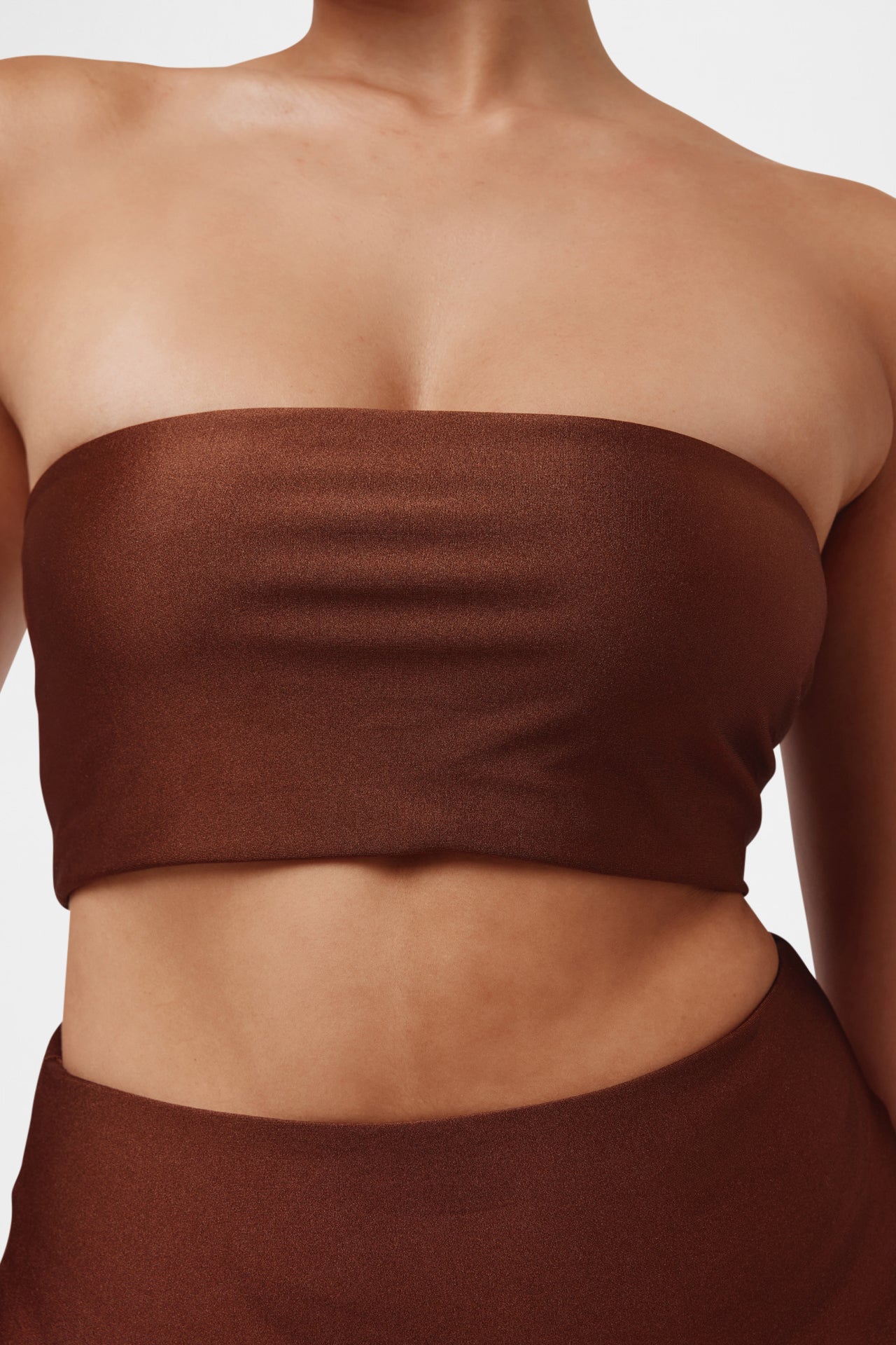 Brown Bandeau Top