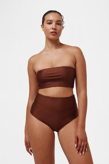 Brown High Brief swim bottom, HANNE BLOCH