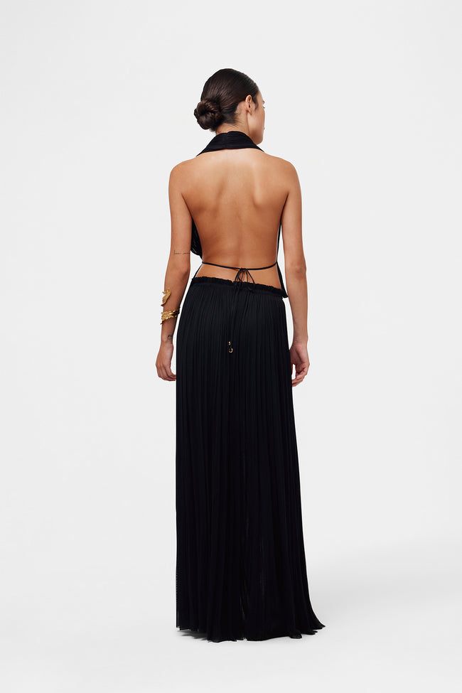 Black Silk Tulle Skirt