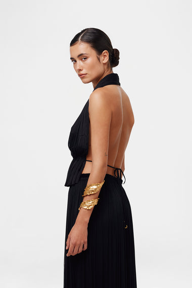Black Silk Tulle Set, skirt and top in 100% Grade 6A mulberry silk, image 4, HANNE BLOCH