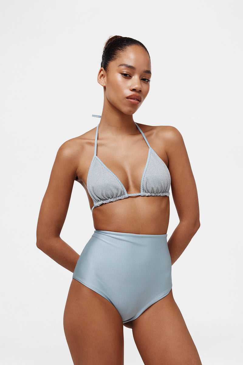 Ice Blue Glitter Triangle Top