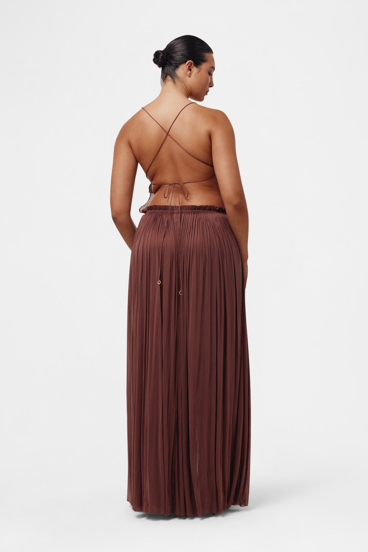 Brown Silk Tulle Skirt