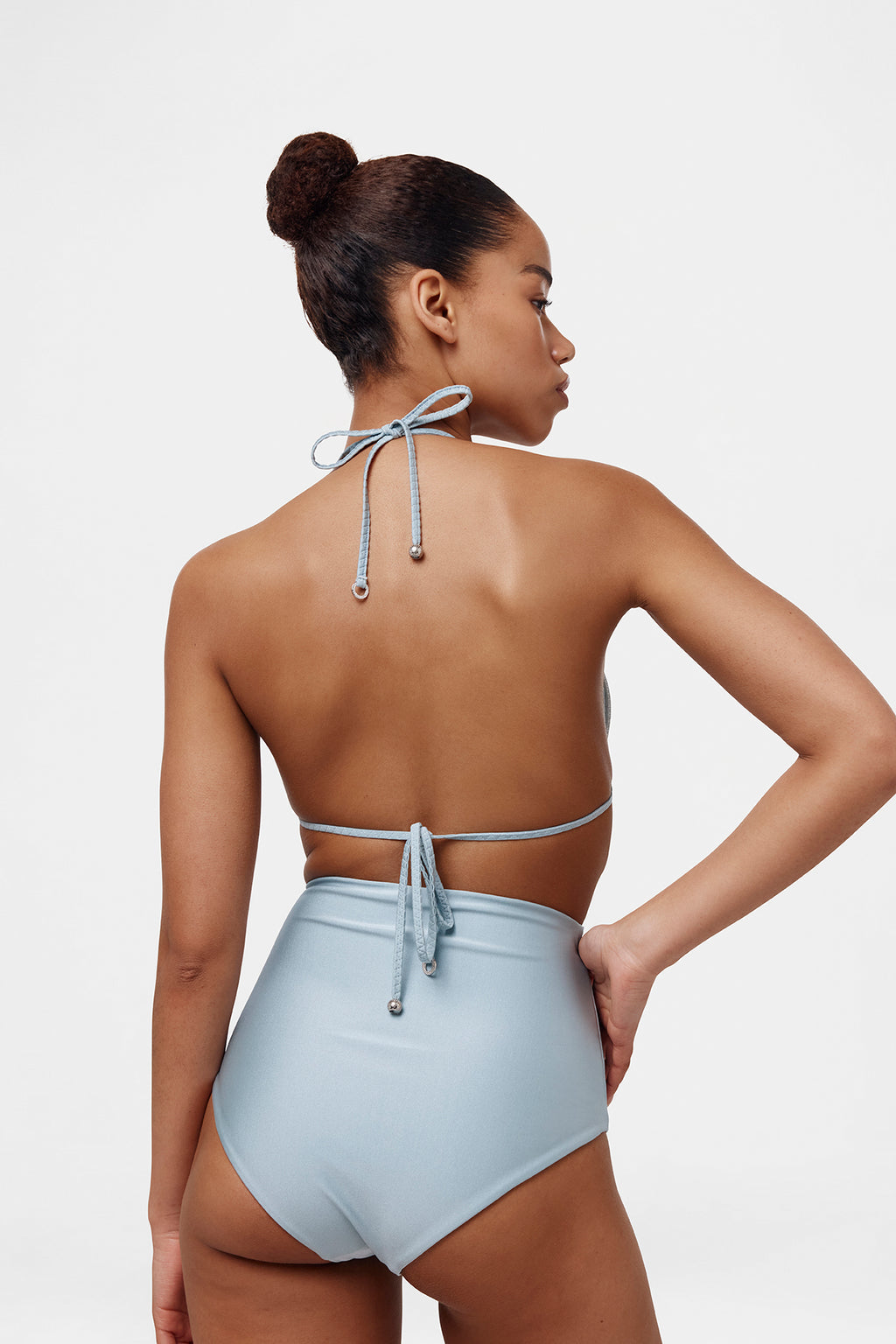 Ice Blue Glitter Triangle Top