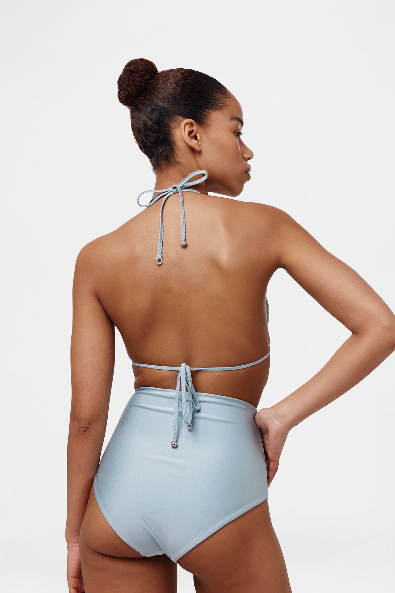 Ice Blue Glitter Triangle Top