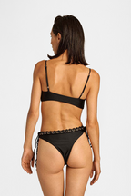 Black Eyelet High-Leg Bikini