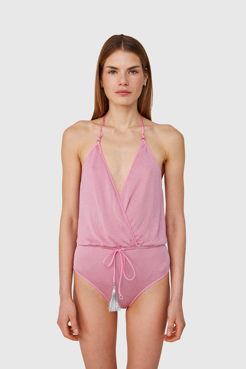BubbleGum Glitter V-Swimsuit