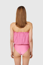BubbleGum Bandeau Silk Swimsuit