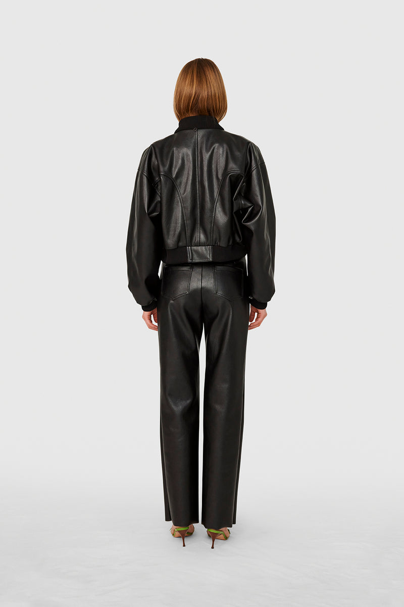 Vegan Leather Eyelet Trousers