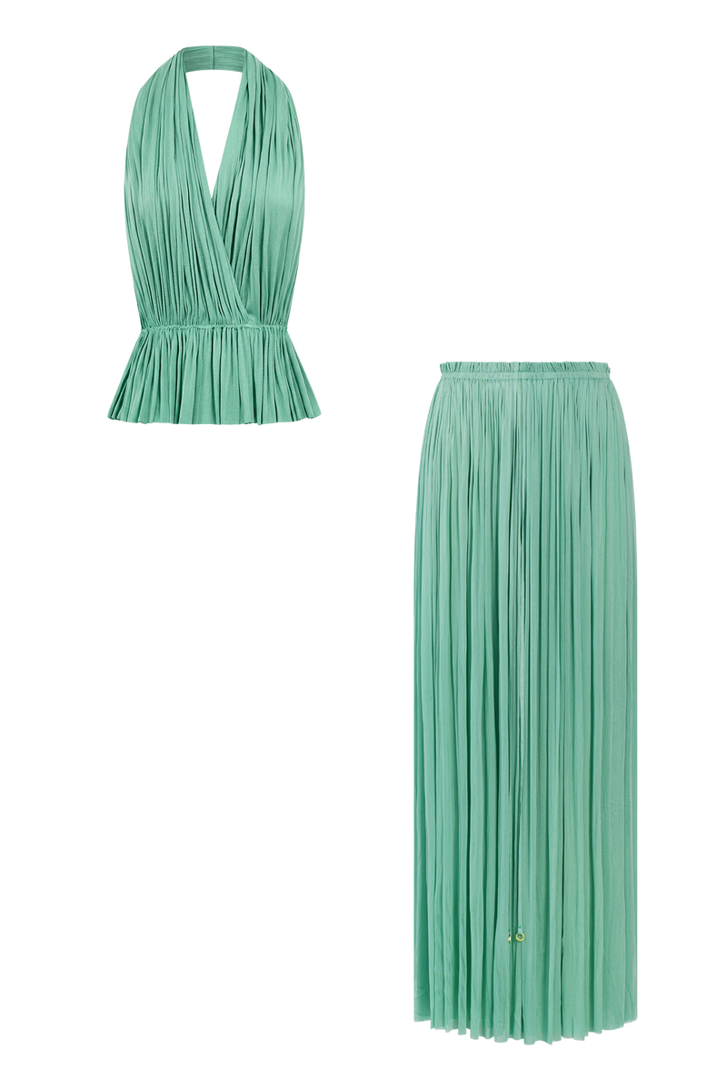 Ocean Silk Tulle Top & Skirt