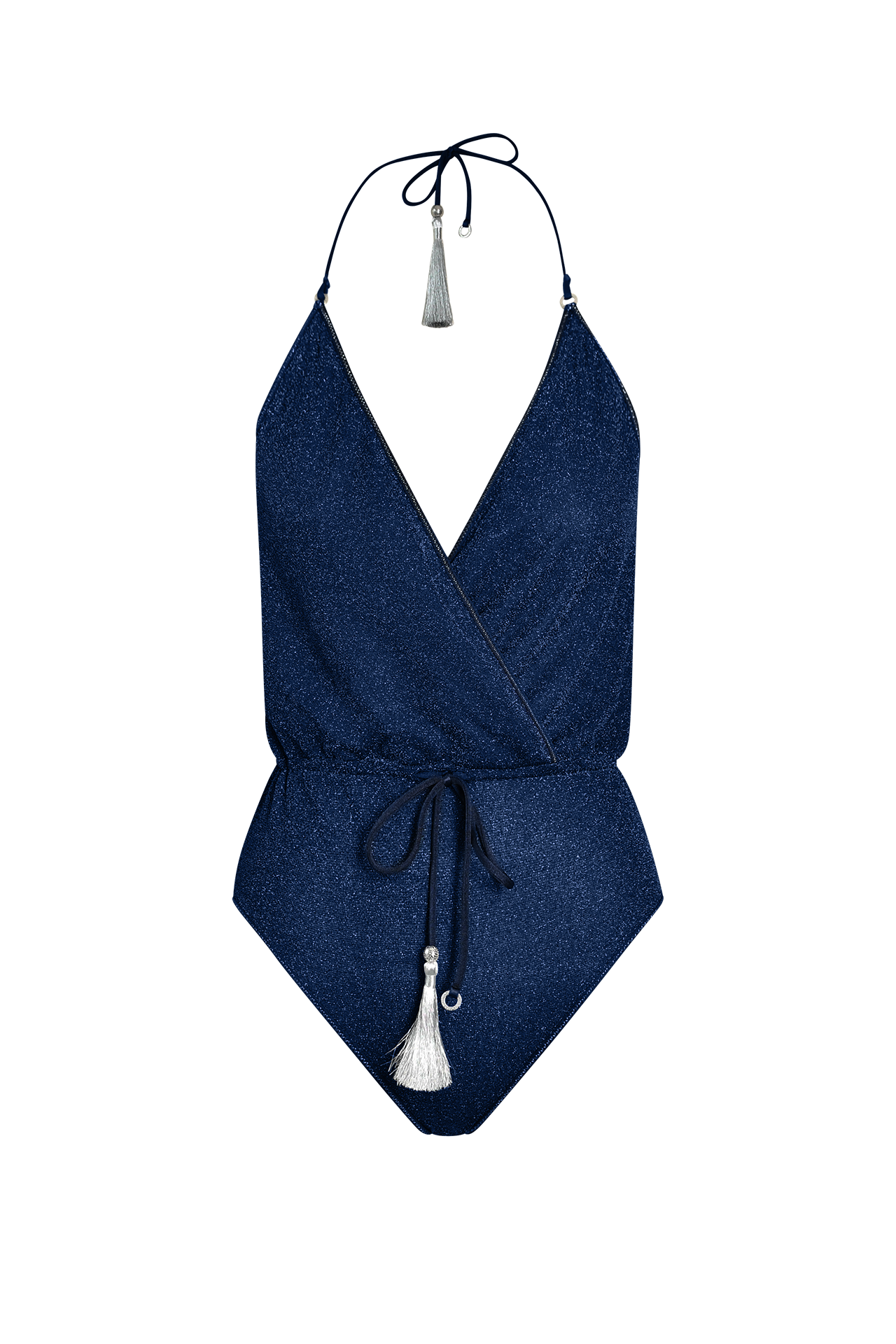 Ocean Blue Glitter V-Swimsuit