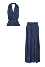 Ocean Blue Silk Tulle Skirt & Top Set