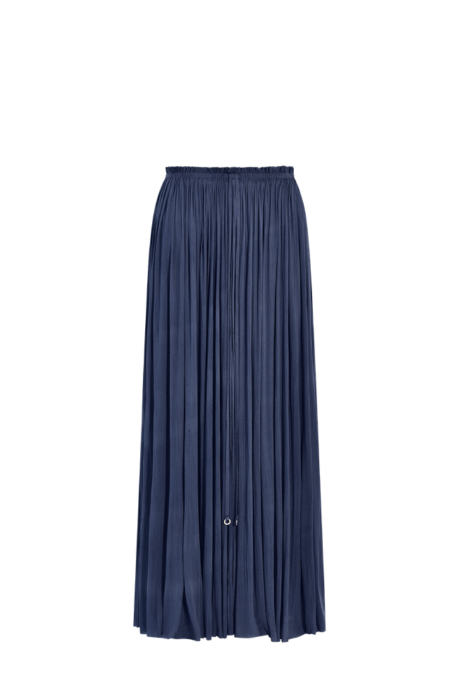 Ocean Blue Silk Tulle Skirt