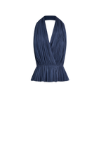 Ocean Blue Silk Tulle Top