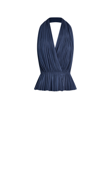 Ocean Blue Silk Tulle Top, 100% Grade 6A mulberry silk tulle, HANNE BLOCH