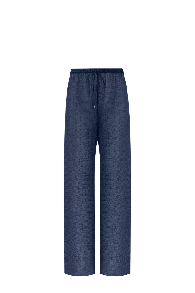 Ocean Blue Silk Pants