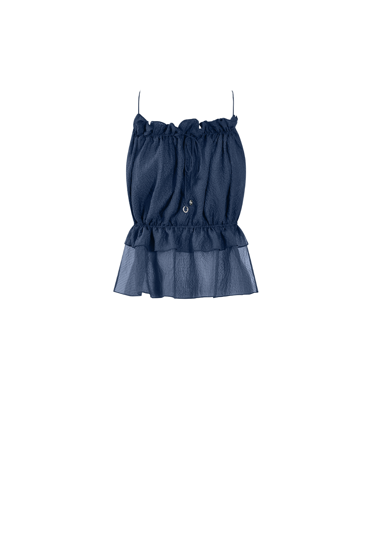 Ocean Blue String Silk Top