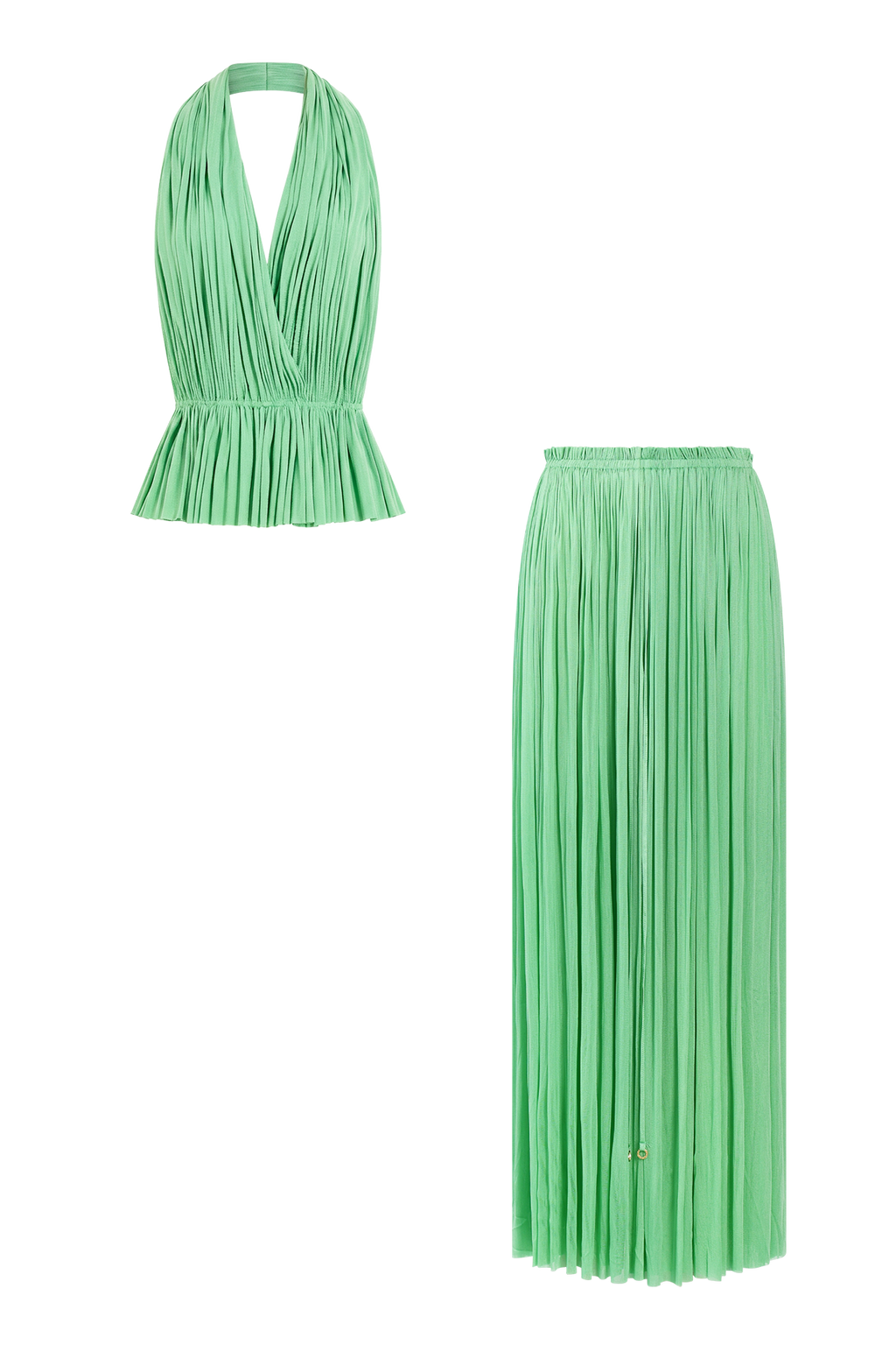 Mint Silk Tulle Top & Skirt
