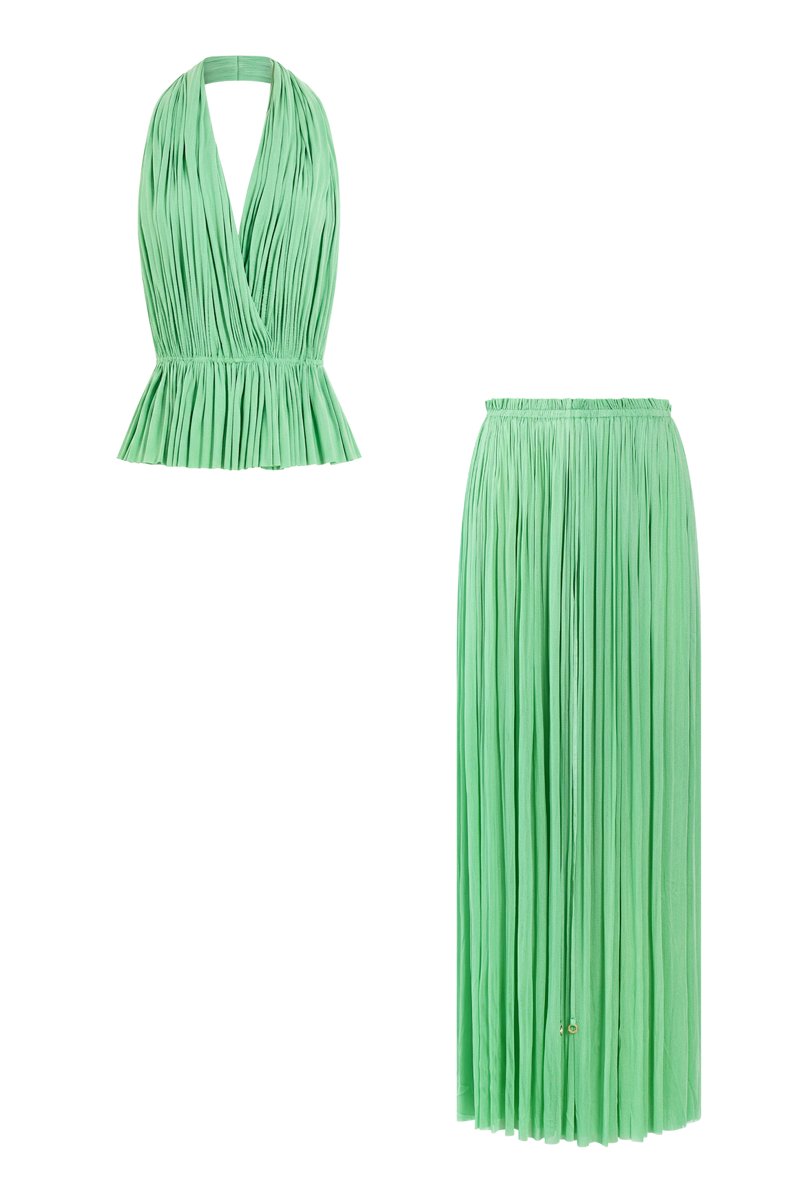 Mint Silk Tulle Top & Skirt