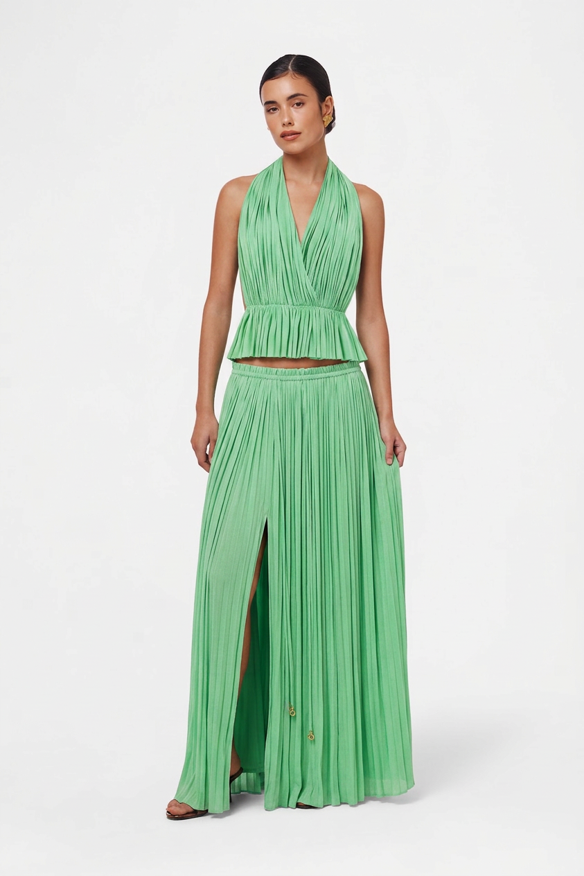 Mint Silk Tulle Top