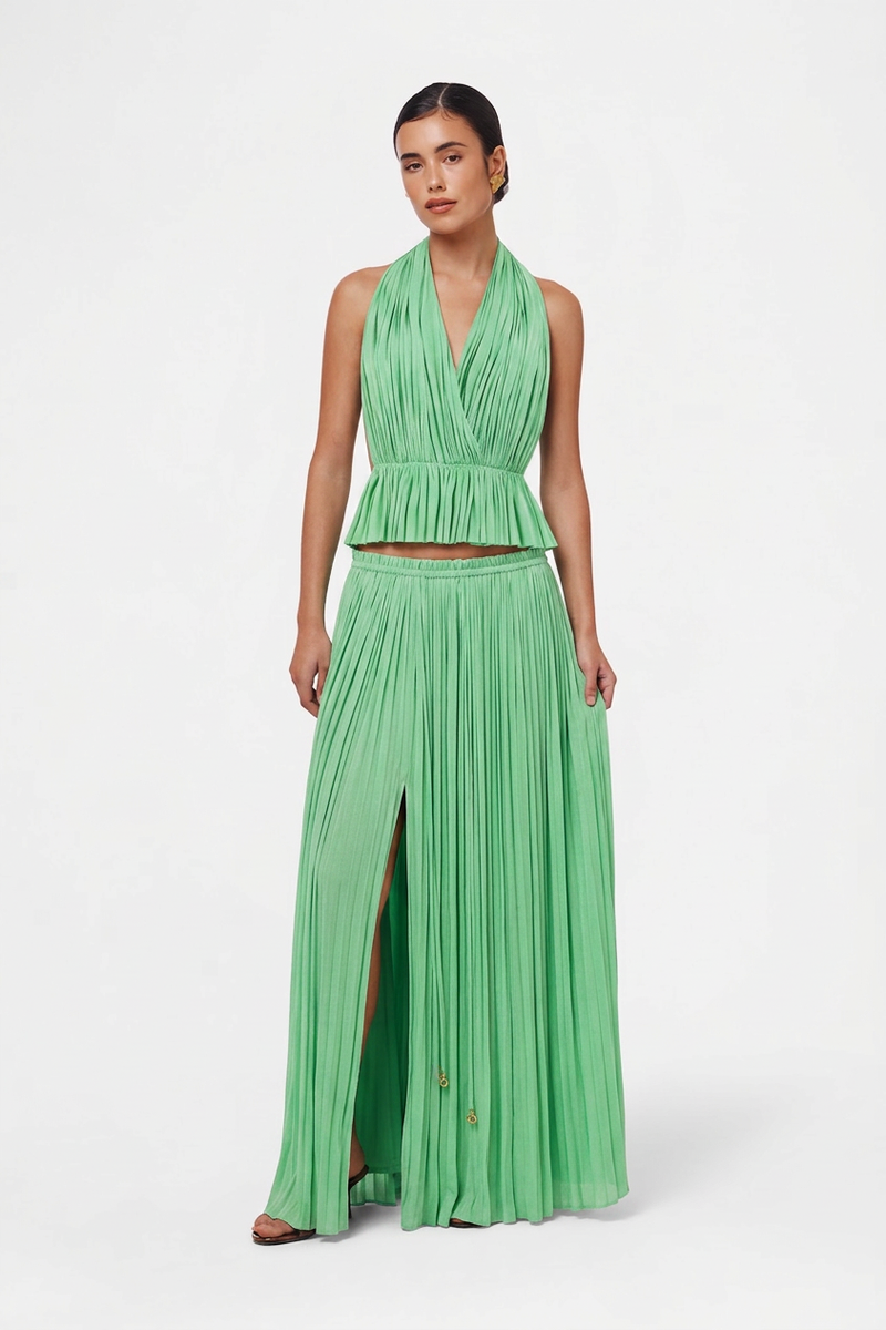 Mint Silk Tulle Top